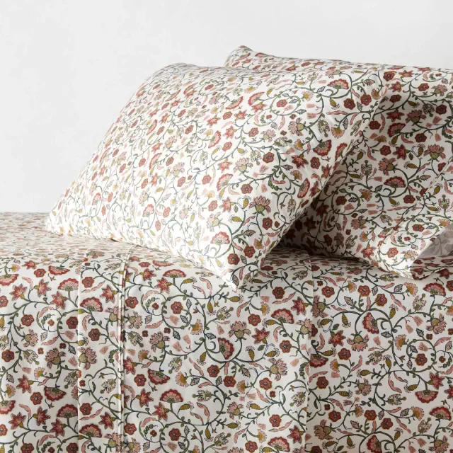 Queen 400 Thread Count Performance Sheet Set Warm Floral - Threshold™