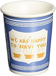 10-Ounce Ceramic Cup "We are happy to serve you"