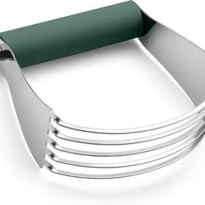 Spring Chef Large Dough Blender For Baking, Manual Dough Cutter Tool, Stainless Steel Puff Pastry Cutter Tool with Sharp Blades, Dishwasher Safe Pastry Blender for Easy Mixing - Pine Green