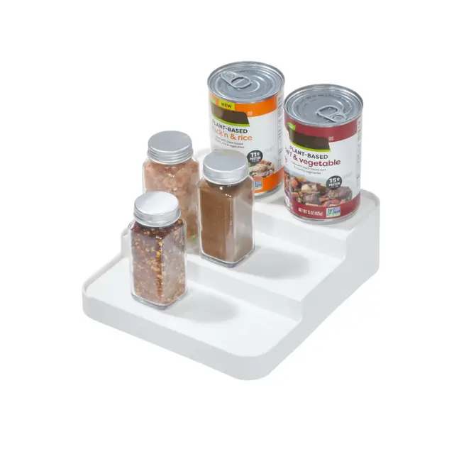 Squared Away™ 3-Tier Expandable Recycled Plastic Cabinet Organizer in Bright White