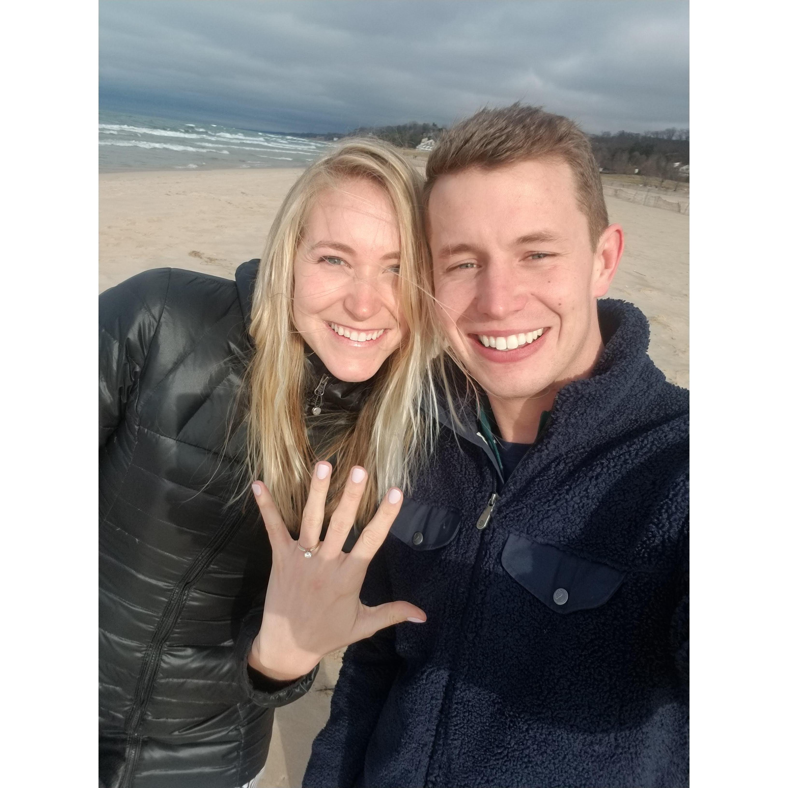 beach walk the day after "she said yes"