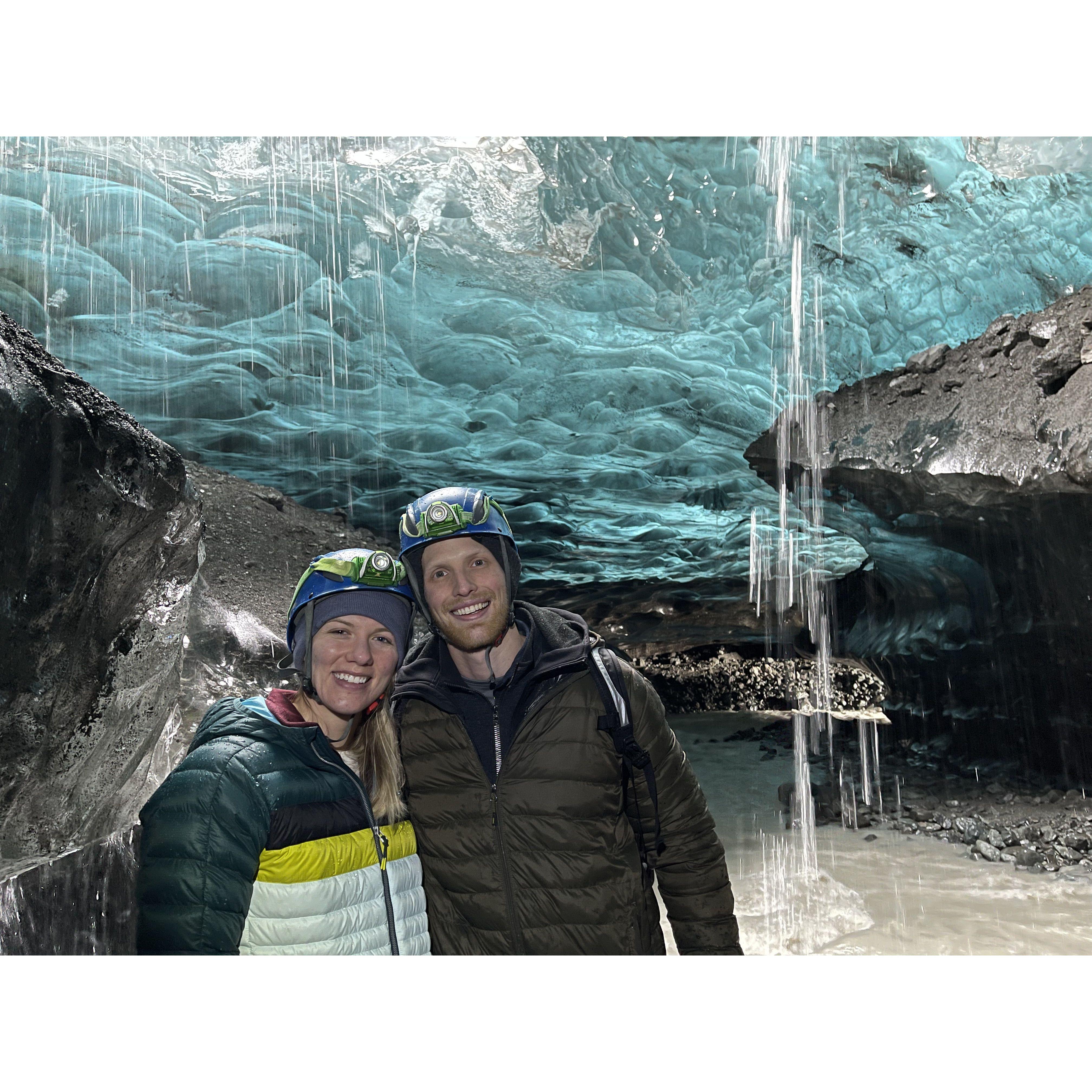 Inside of an ice cave in Iceland