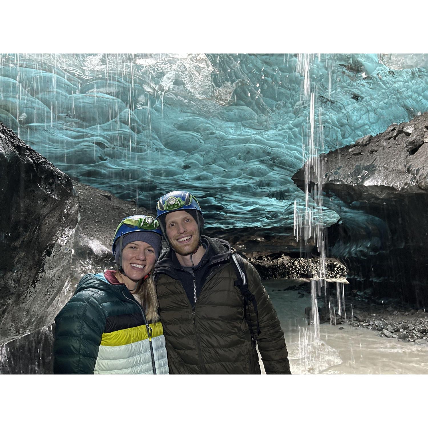 Inside of an ice cave in Iceland