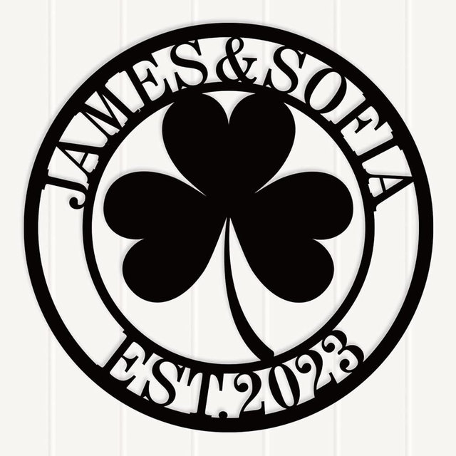 Custom Shamrock Metal Name Sign, Personalized 3 Leaf Clover Metal Wall Sign, Patrick's Day Presents, Personalized Shamrocks, Housewarming Present