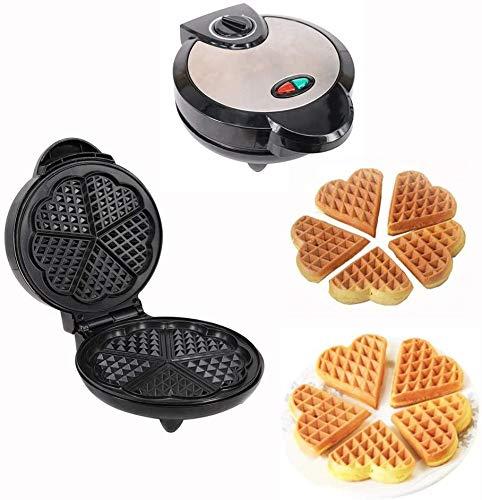 LPing Non-Stick Waffle Maker,5 Heart-Shaped Waffles Maker 1200W for Waffles,or Any Breakfast,Lunch,and Snacks,European Standard Two-pin Round Plug