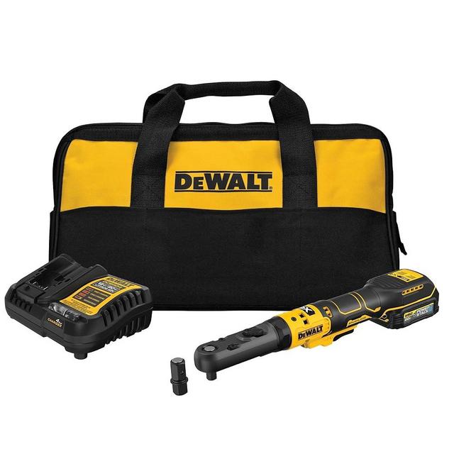 DEWALT 20V MAX XR Cordless Ratchet Set, 3/8" and 1/2" Sealed Head Ratchet, Battery and Charger Included (DCF510GE1), Black