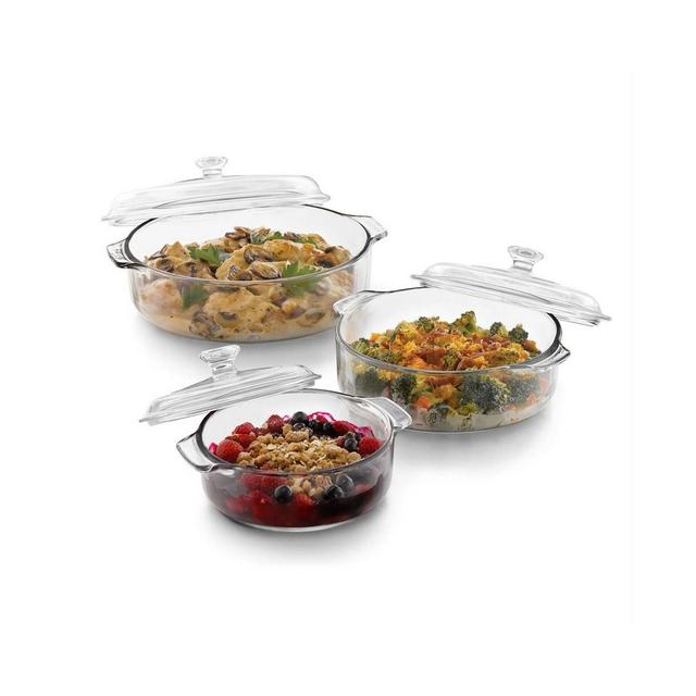 Slickblue 6-Piece Glass Bakeware Casserole Baking Dish Set - Dishwasher and Oven Safe