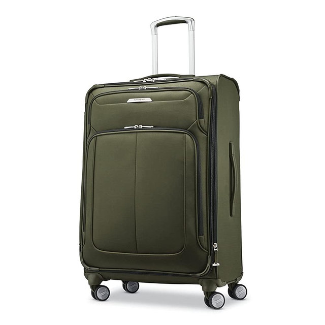 Samsonite SoLyte DLX 25-Inch Expandable Spinner (Cedar Green, Checked-Medium 25-Inch)