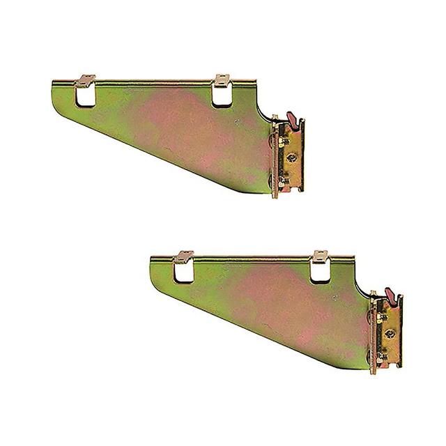 2 E Track Fixed Shelf Brackets | DIY Zinc-Plated Accessories for Shelves in Enclosed Trailer, Truck, Warehouse, Garage