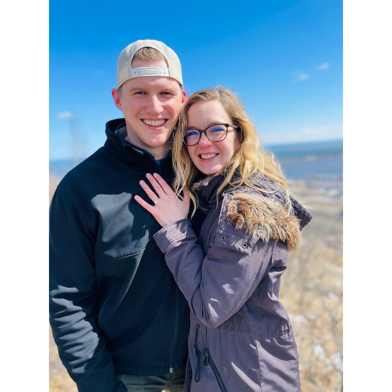 Our engagement overlooking Duluth at Enger Tower!