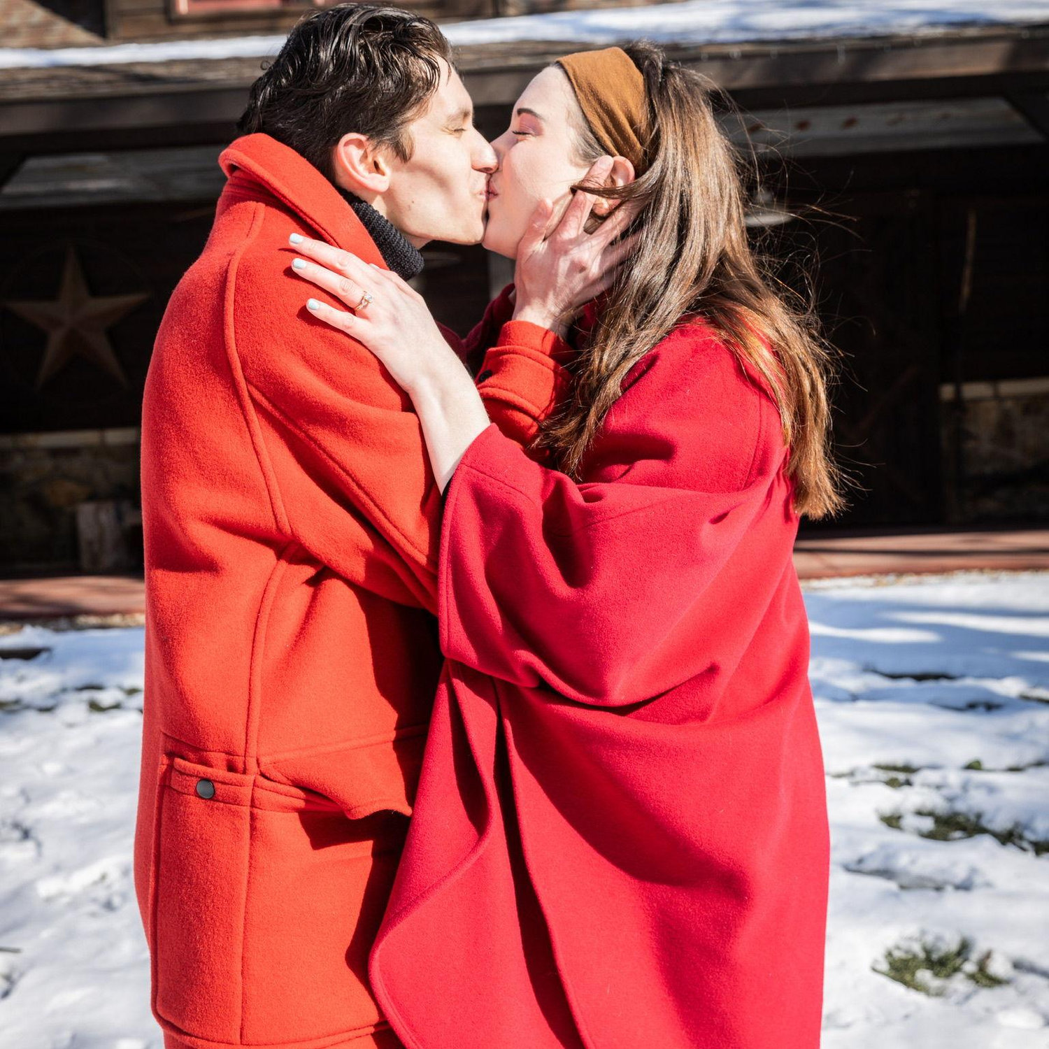 A kissy picture from the day of the proposal