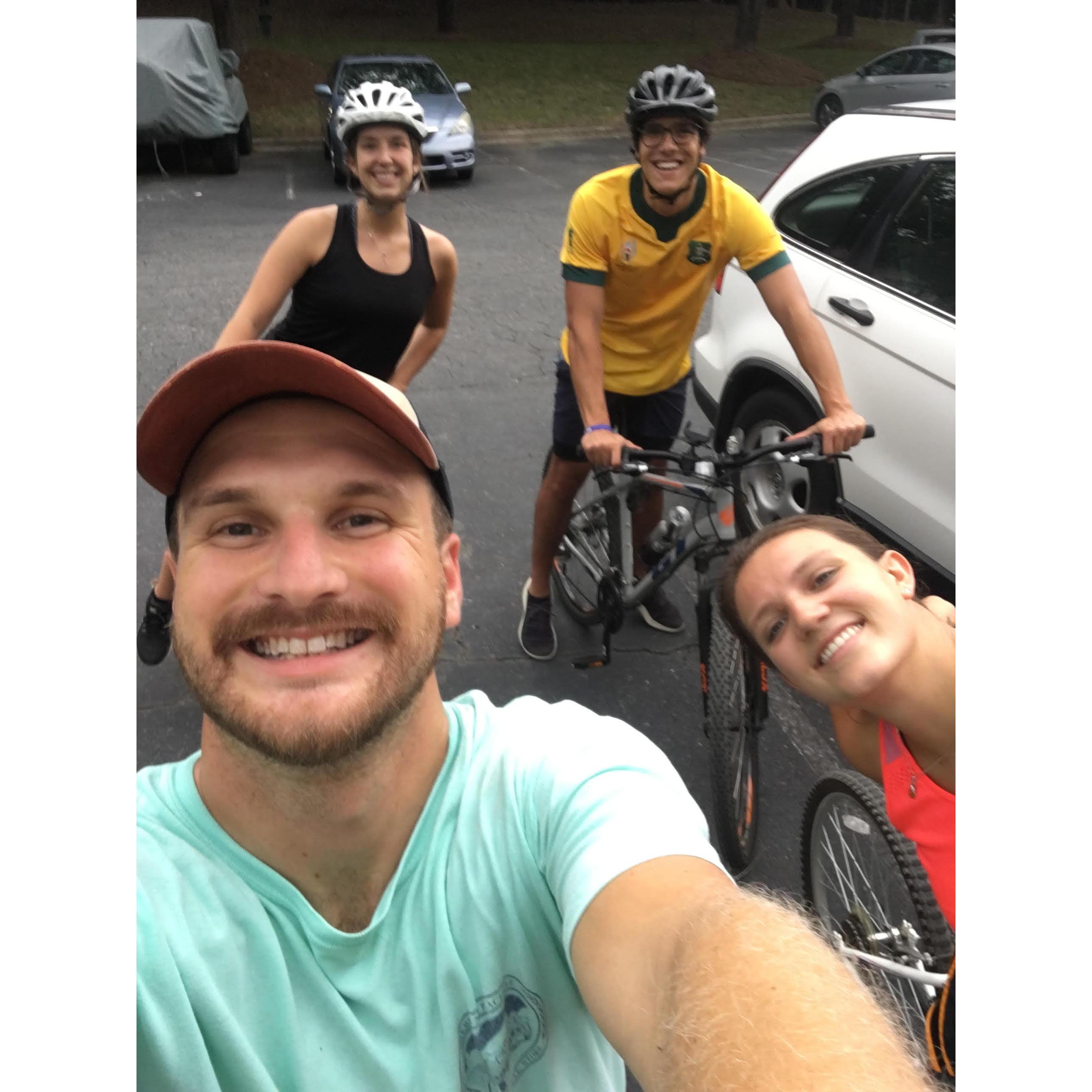 Pandemic biking with some of our favorites. Charlotte, 2020.