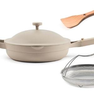 Our Place Always Pan 2.0 | 10.5" Ceramic Pan with Modular Lid, Steamer Basket & Spatula | Patented 10-in-1 Nonstick, Non-Toxic Cookware Made Without PFAS | Induction & Oven-Safe up to 450°F | Steam
