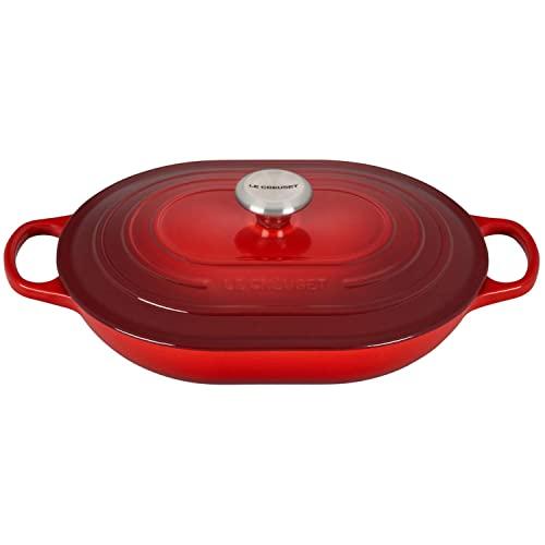 Le Creuset Enameled Cast Iron Signature Oval Casserole, 3.75 qt., Cerise