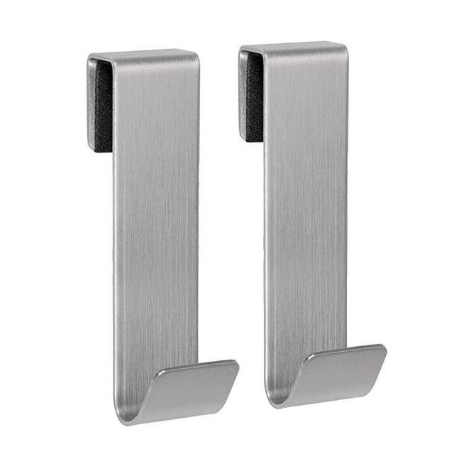 SimplyHooks 3" Shower Door Hooks, Silver, 2 Pack, Shower Towel Hook, Shower Door Hook for Frameless Glass Shower Door 3/8"(10mm)