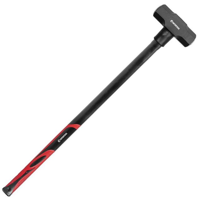 INTERTOOL 10 lbs Sledgehammer, Demolition, Stake Driving, Reinforced Steel, 36” Overstrike Protection, Shock Absorbing Textured Non-Slip Handle HT-0245