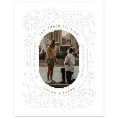 White Wedding Digital Save the Date - Eze Arch