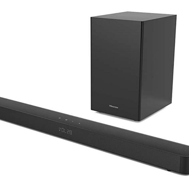 Hisense HS212F 2.1ch Sound Bar with Wireless Subwoofer, 120W, Powered by Dolby Audio, Pure Surround, Ezplay Support, Roku TV Ready, Bluetooth, HDMI ARC/Optical/AUX/USB, 3 EQ Modes