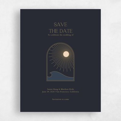 Ebony, Black Wedding Save the Date - Tramonti Portrait