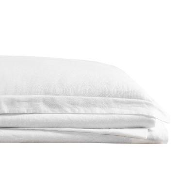 Queen 300 Thread Count Linen Solid Sheet Set White - Brooklyn Loom