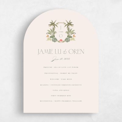 Beige Arch Wedding Program - Somrig