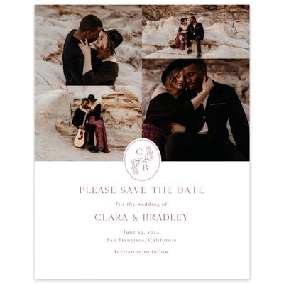 Deep Magenta, Red Wedding Digital Save the Date - Creston Multiphoto