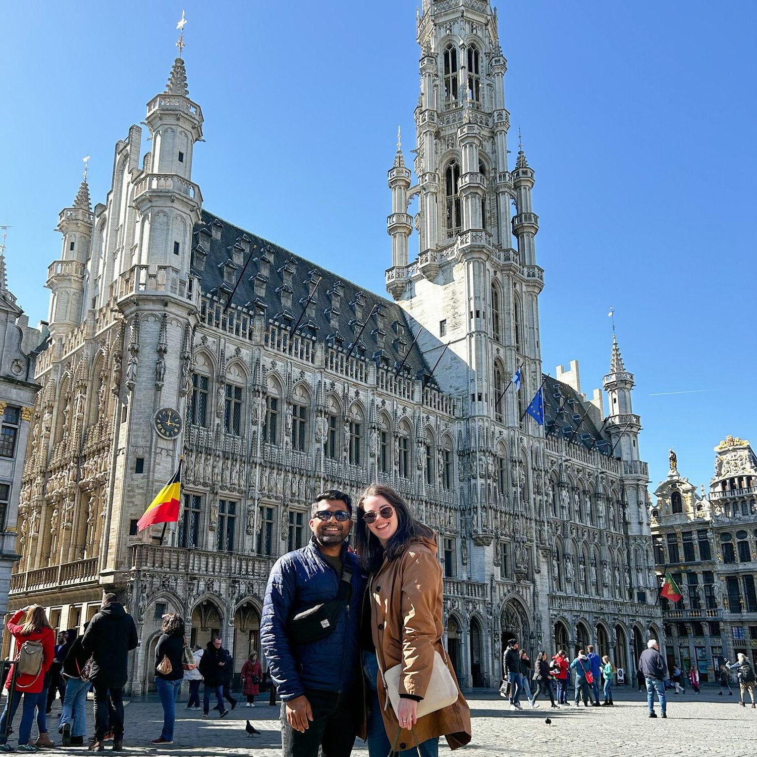 Outside Brussels Town Hall