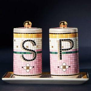 The Bistro Tile Stoneware Salt & Pepper Shakers: Garden Edition