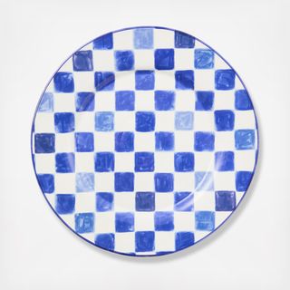 Check Stoneware Round Platter