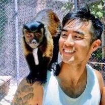 Carder bonded with Rafa while visiting the Akumal Monkey Sanctuary
