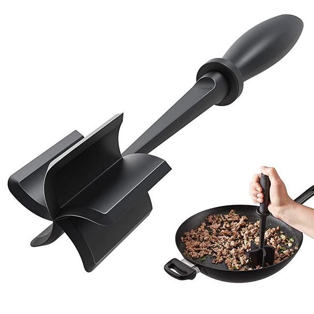 Meat Chopper, Hamburger Chopper, Premium Heat Resistant Masher and Smasher for Hamburger Meat, Ground Beef, Ground Turkey and More, Nylon Ground Beef Chopper Tool and Meat Fork, Non Stick Mix Chopper