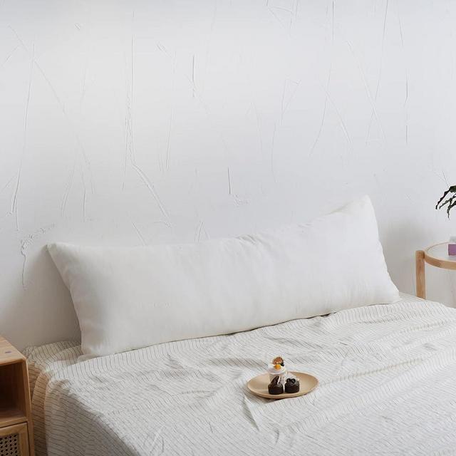 Linen Body Pillow Cover 20x54inches Long Pillowcase Natural Linen Pillowcases Soft Breathable Moisture-Absorbing Linen Body Pillowcase with Pocket Closure