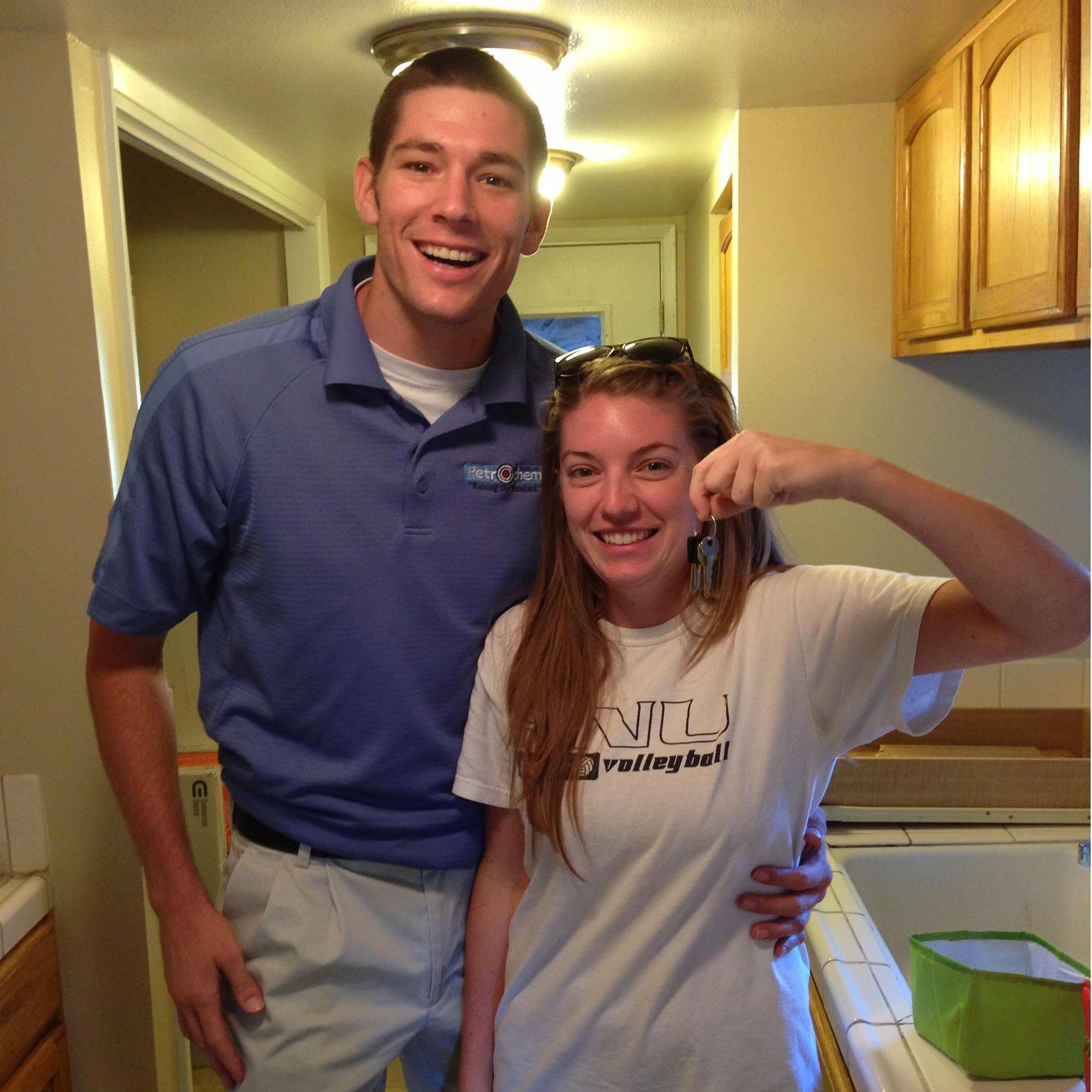 Getting our little slice of paradise... back when Paul wore khakis.