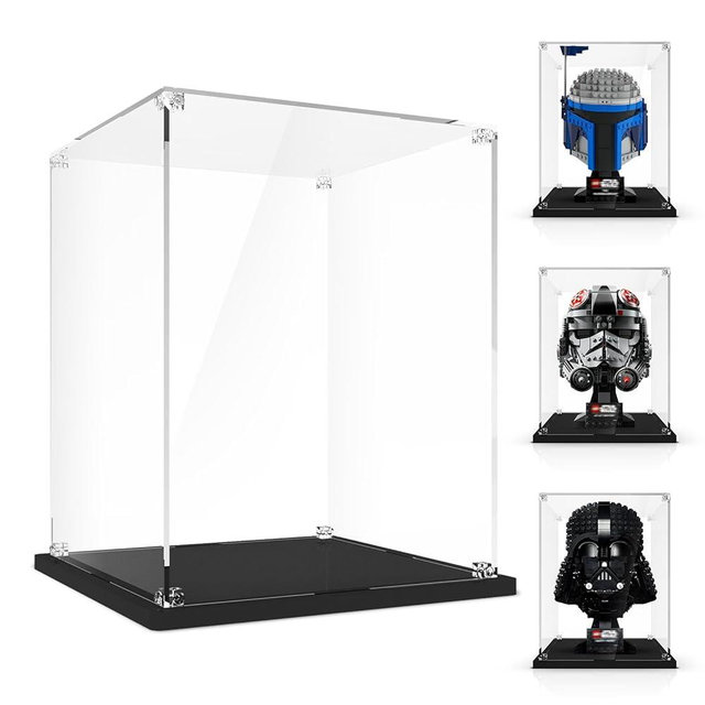 NAOCARD Acrylic Display Case for Lego Star Wars Helmet, Display Box Compatible with Lego Helmet 75408 75429 76285 75349 75328 75304 75351 75327 76187 76182 76199