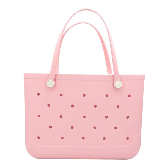 CXY Rubber Beach Bag, Waterproof Travel Tote bag for Women Outdoor Summer Beach Tote Washable Bag Open Handbag for Daily