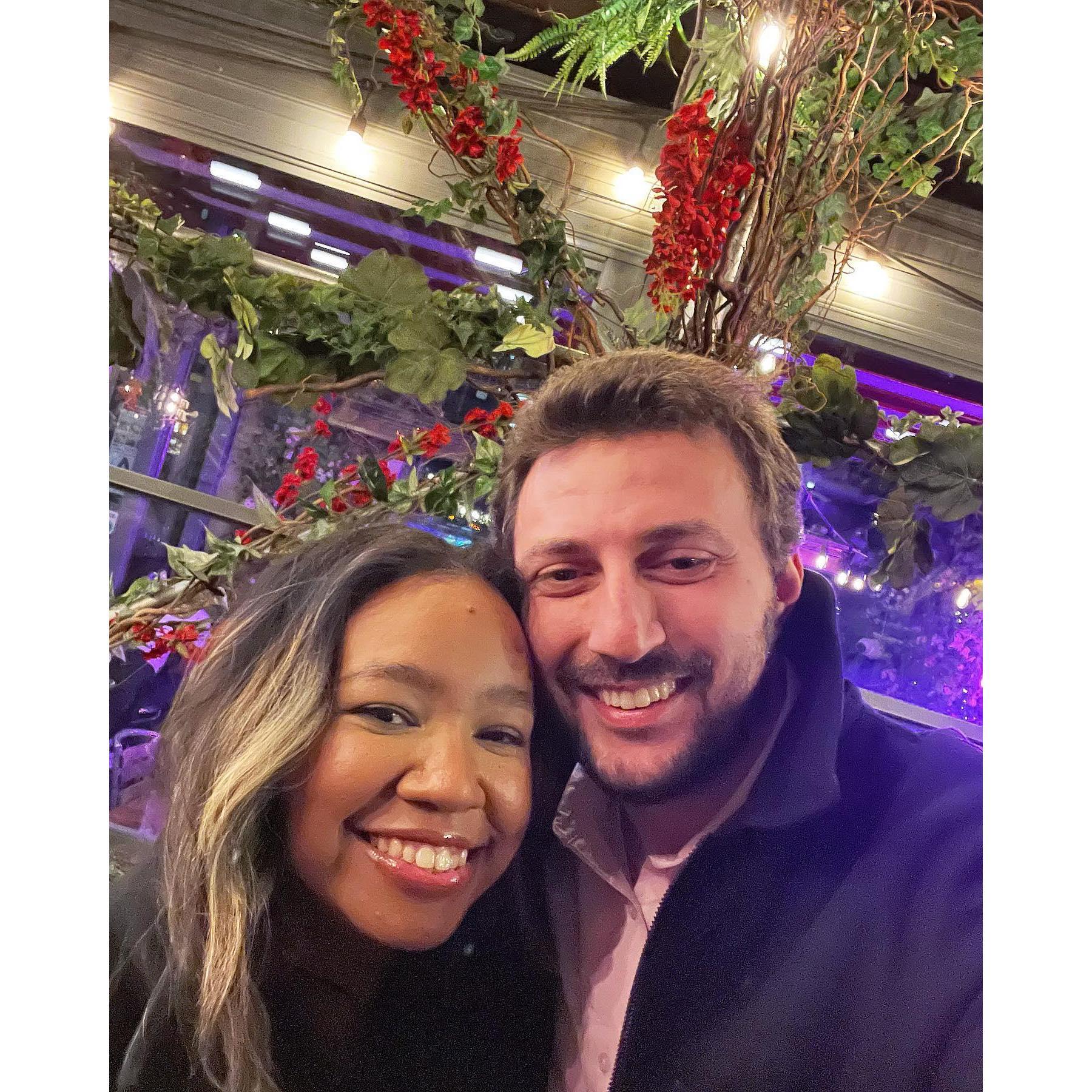 In NYC, after our first Valentine's Day dinner