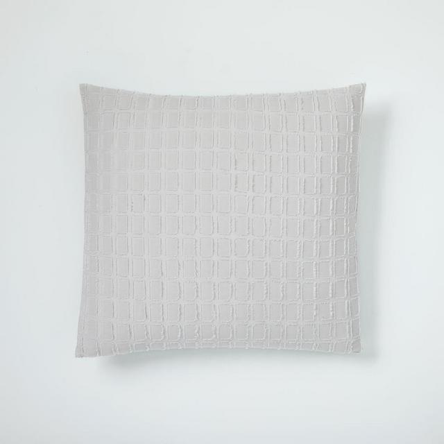 Clipped Jacquard Squares Euro Sham, Frost Gray