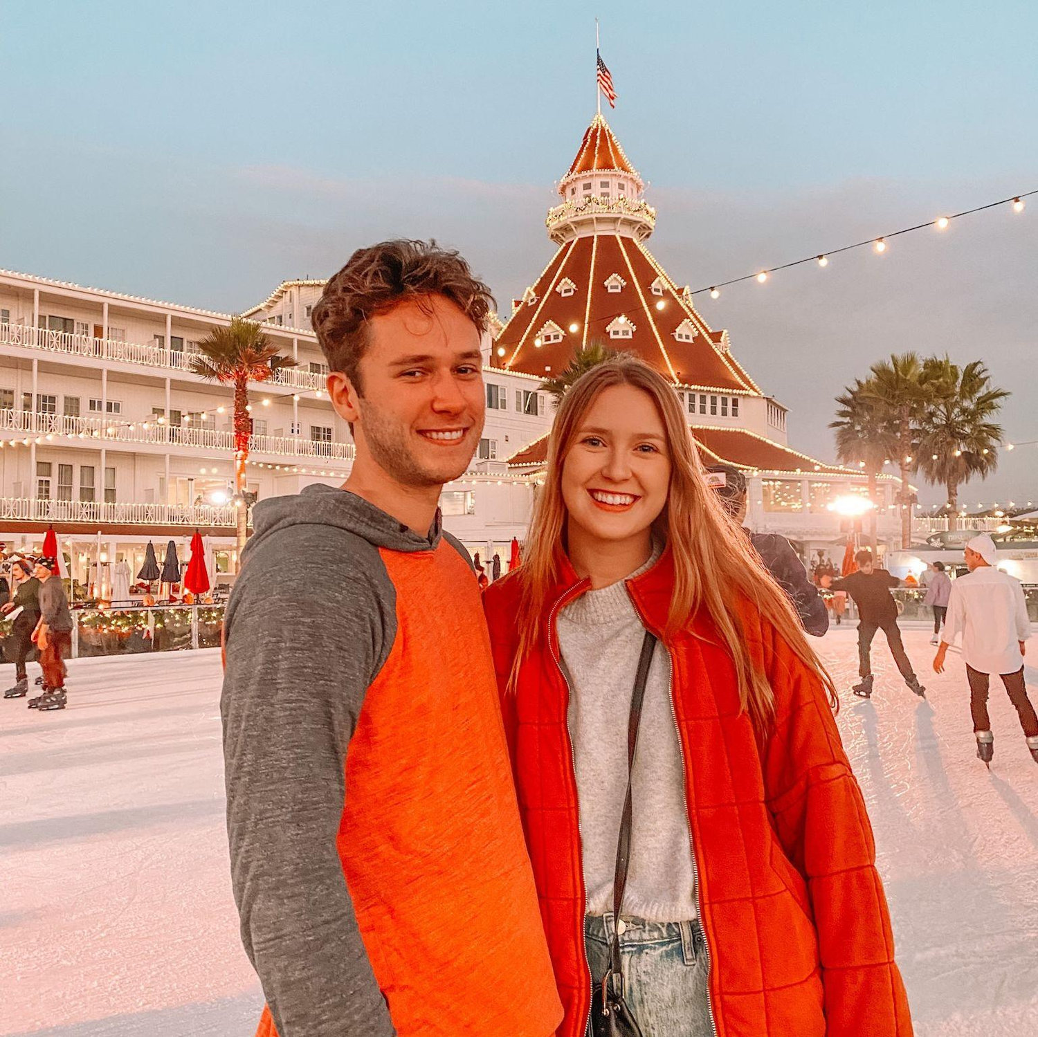Ice skating at Hotel Del Coronado in San Diego, CA