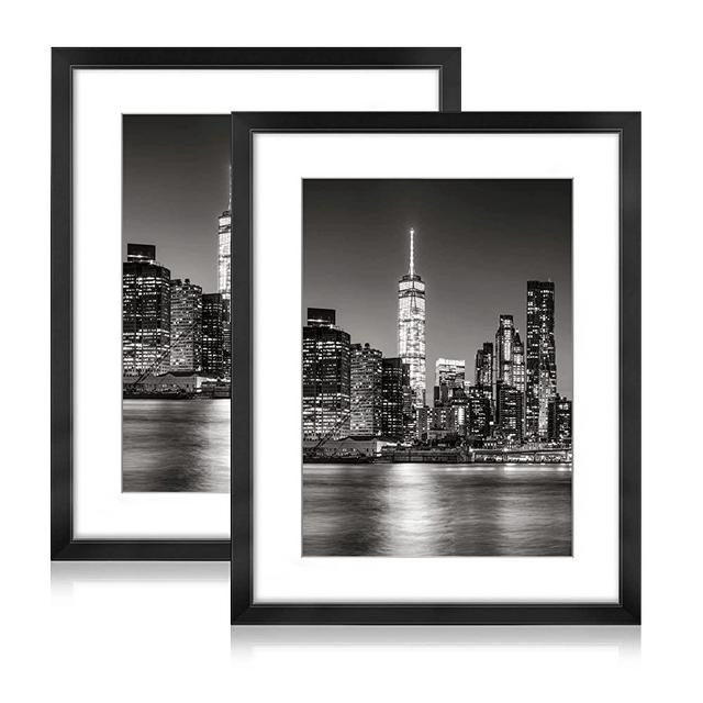 Annecy 14x18 Picture Frame Black（2 Pack）, 14 x 18 Picture Frame for Wall or Desktop Decoration, Classic Black Minimalist Style Suitable for Decorating Houses, Offices, Hotels