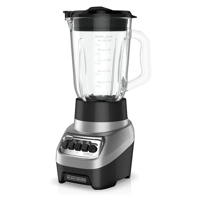 BLACK+DECKER PowerCrush Countertop Blender, BL1230SG, 6-Cup Glass Jar, 4 Speed Settings, Dishwasher Safe, 700W Motor