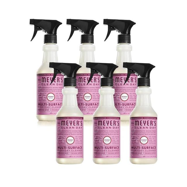 MRS. MEYER'S CLEAN DAY All-Purpose Cleaner Spray, Peony, 16 fl. oz - Pack of 6