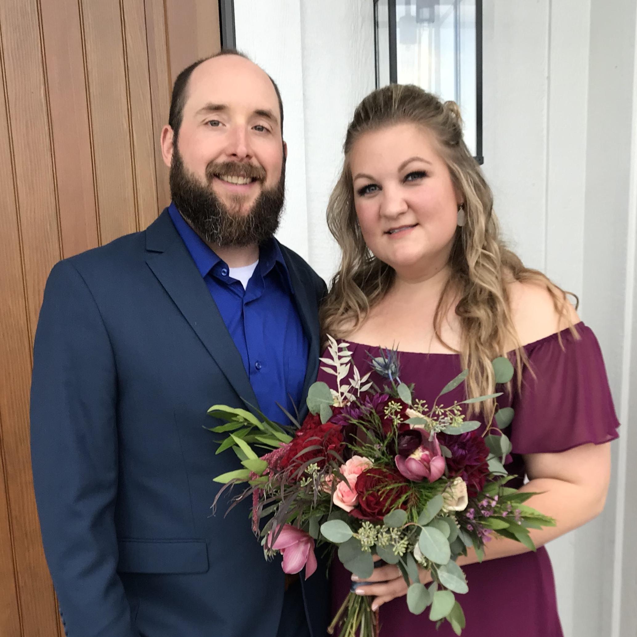 Celebrating Heather's cousin's wedding.