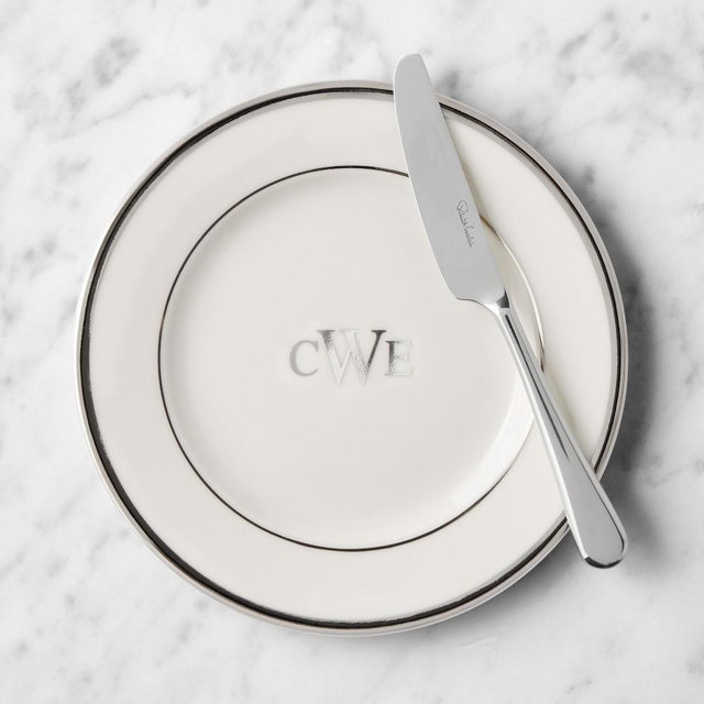 Pickard Signature Bread & Butter Plate, Platinum, Monogram