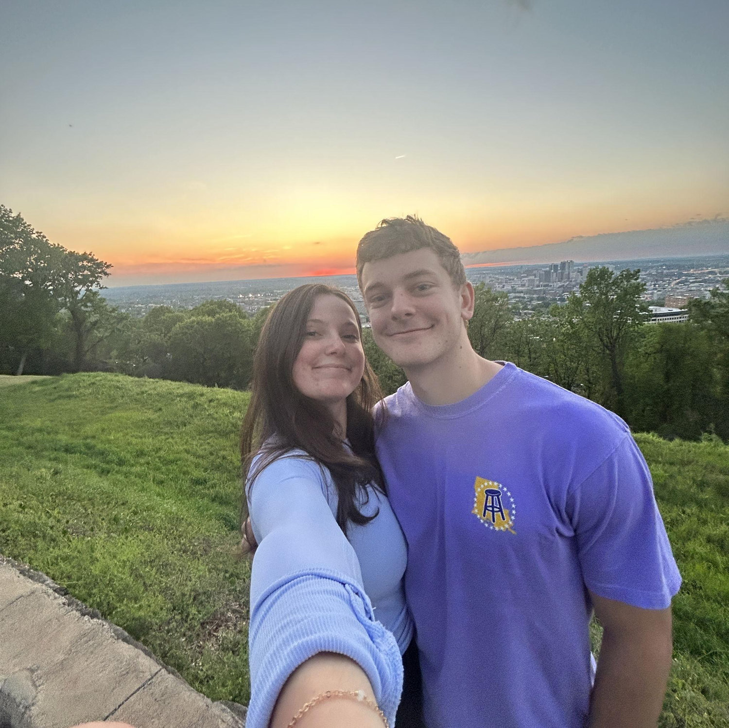 A pretty sunset in Birmingham when John Michael visited Mallory at Samford!!