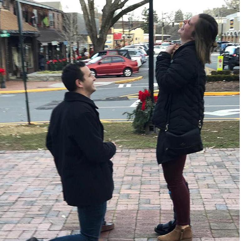 Andy proposed to Bethany on December 16, 2018; the one year anniversary of the day the couple met. The two were in Dahlonega, GA for a long weekend to celebrate one year together.