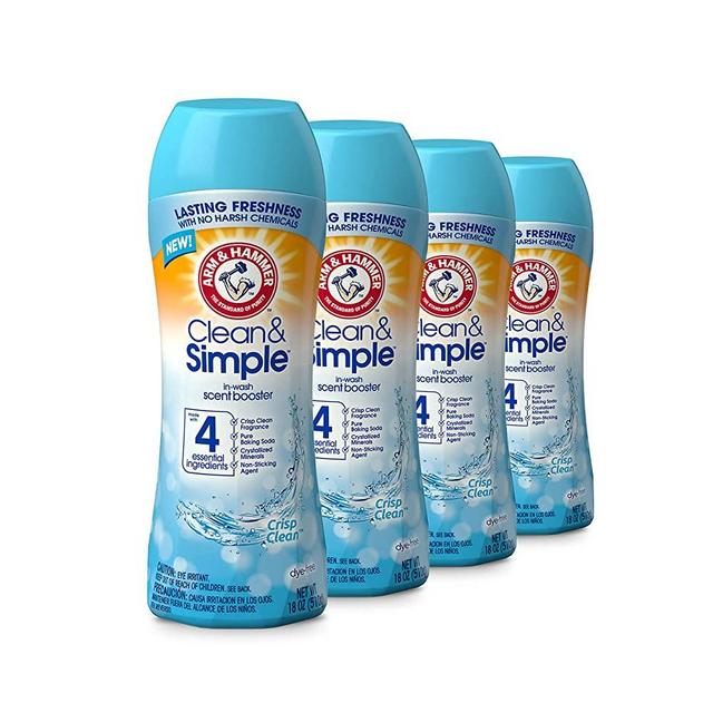 Arm & Hammer Clean & Simple In-wash Scent Booster - Crisp Clean, 18 Oz (Pack of 4)