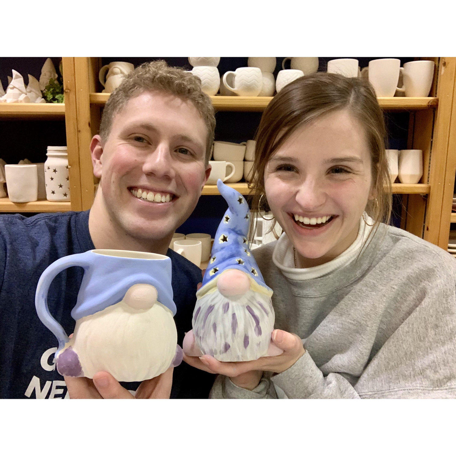 Nothing like painting pottery with your gnomie!