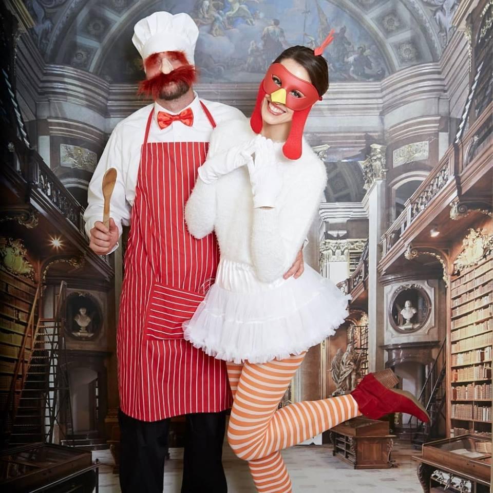 Our latest Halloween costume might be some of our best work lol! -- Swedish Chef & Camila the chicken 2018