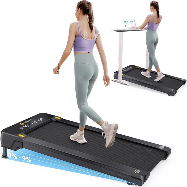 UREVO Walking Pad with Auto Incline, Max 9% 3 Stage Incline Under Desk Treadmill, 2.5HP Inclined Walking Treadmill for Home with Remote Control and LED Display