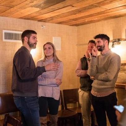 Cale telling the family how he proposed